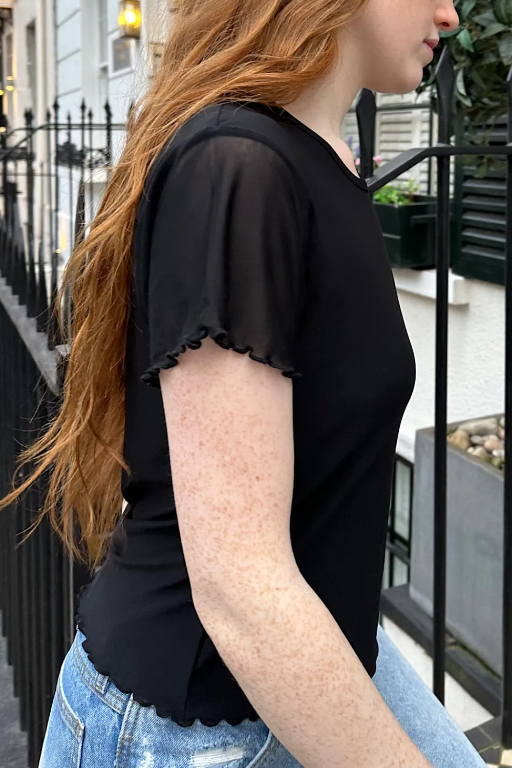 Clearance Anais Mesh Top Short Sleeves