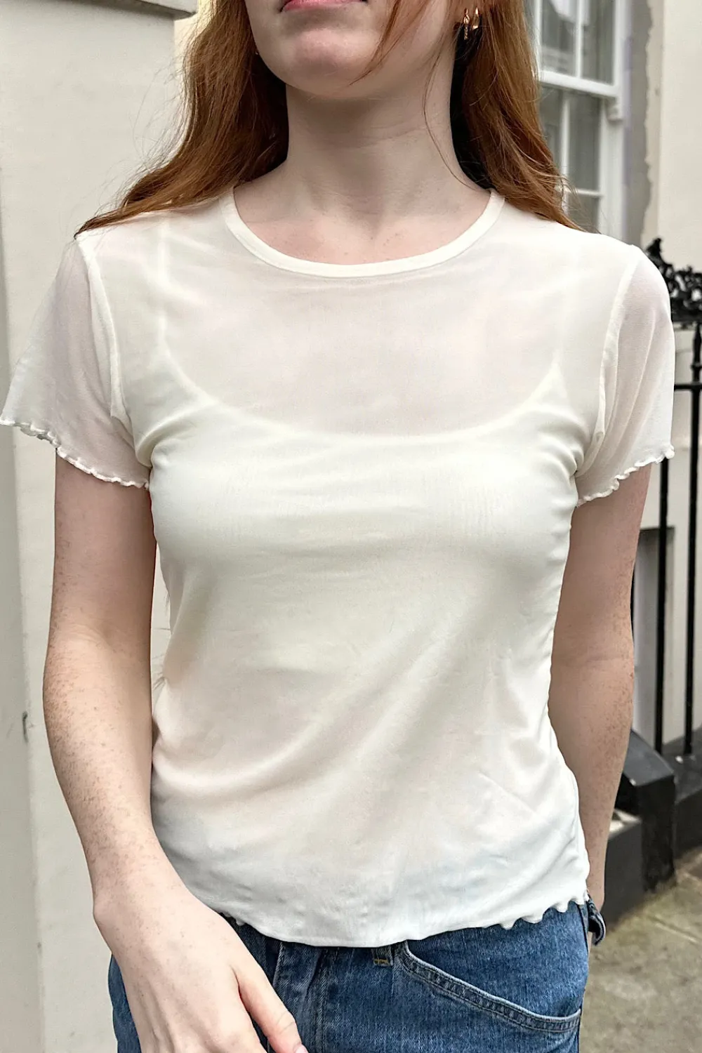 Clearance Anais Mesh Top Short Sleeves