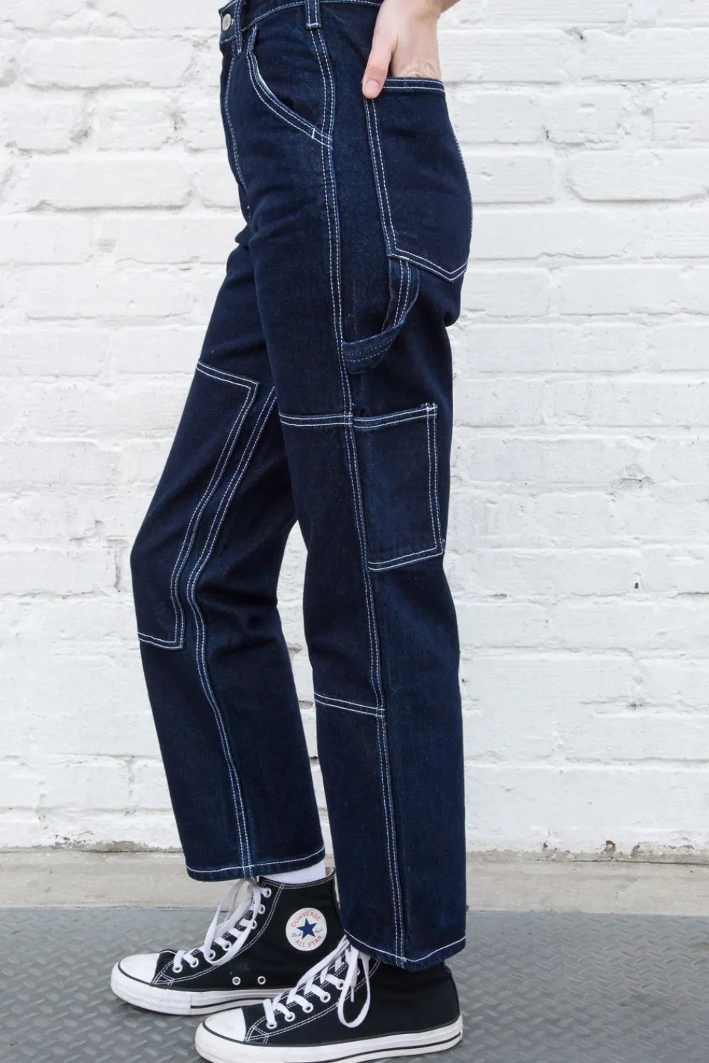 Clearance Ariana Dark Wash Painter Pants Jeans