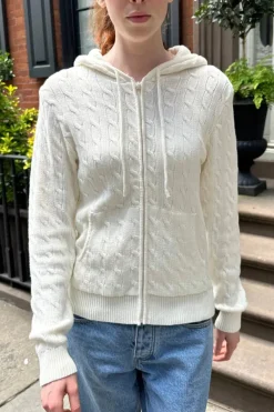 New Ayla Cable Knit Hoodie Cotton