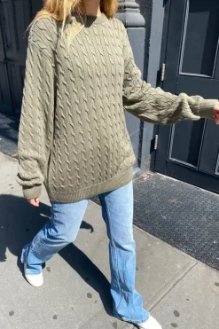 Brianna Cotton Cable Knit Sweater Cotton