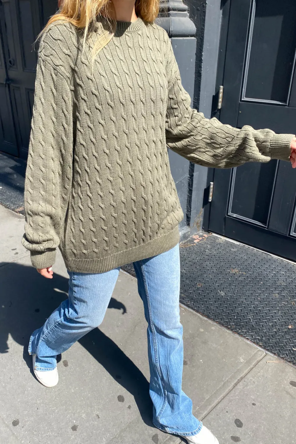 Brianna Cotton Cable Knit Sweater Cotton
