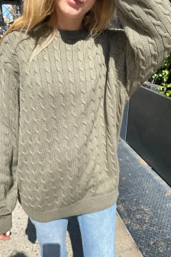 Brianna Cotton Cable Knit Sweater Cotton