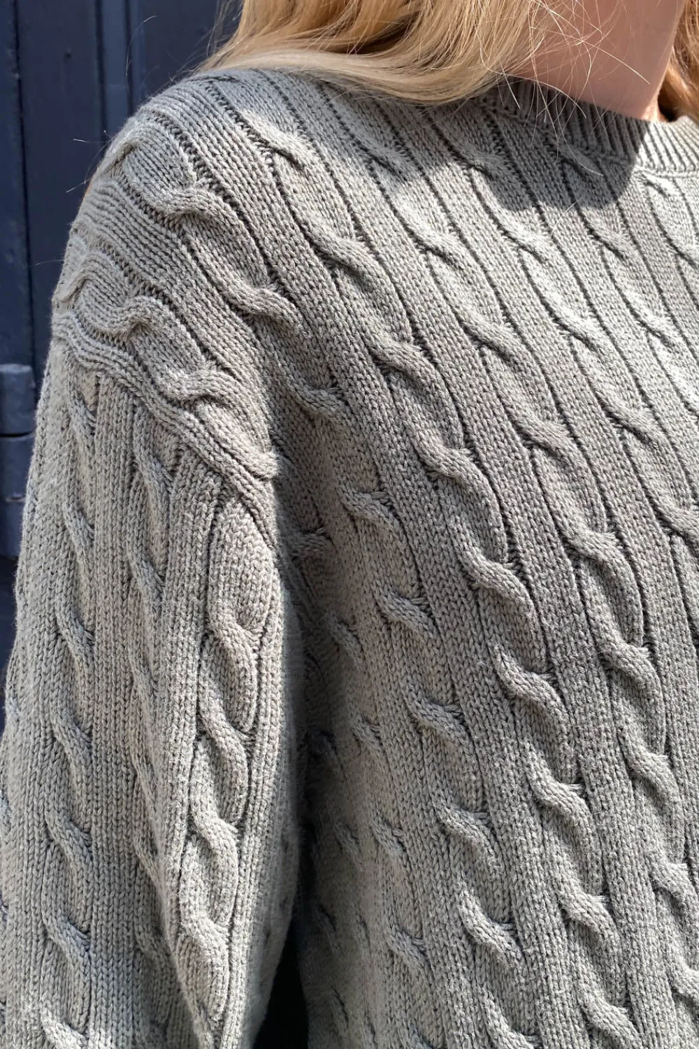 Brianna Cotton Cable Knit Sweater Cotton