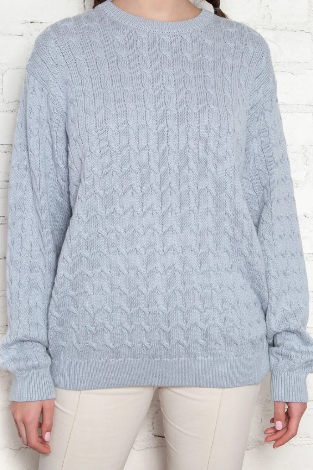 Brianna Cotton Cable Knit Sweater Cotton