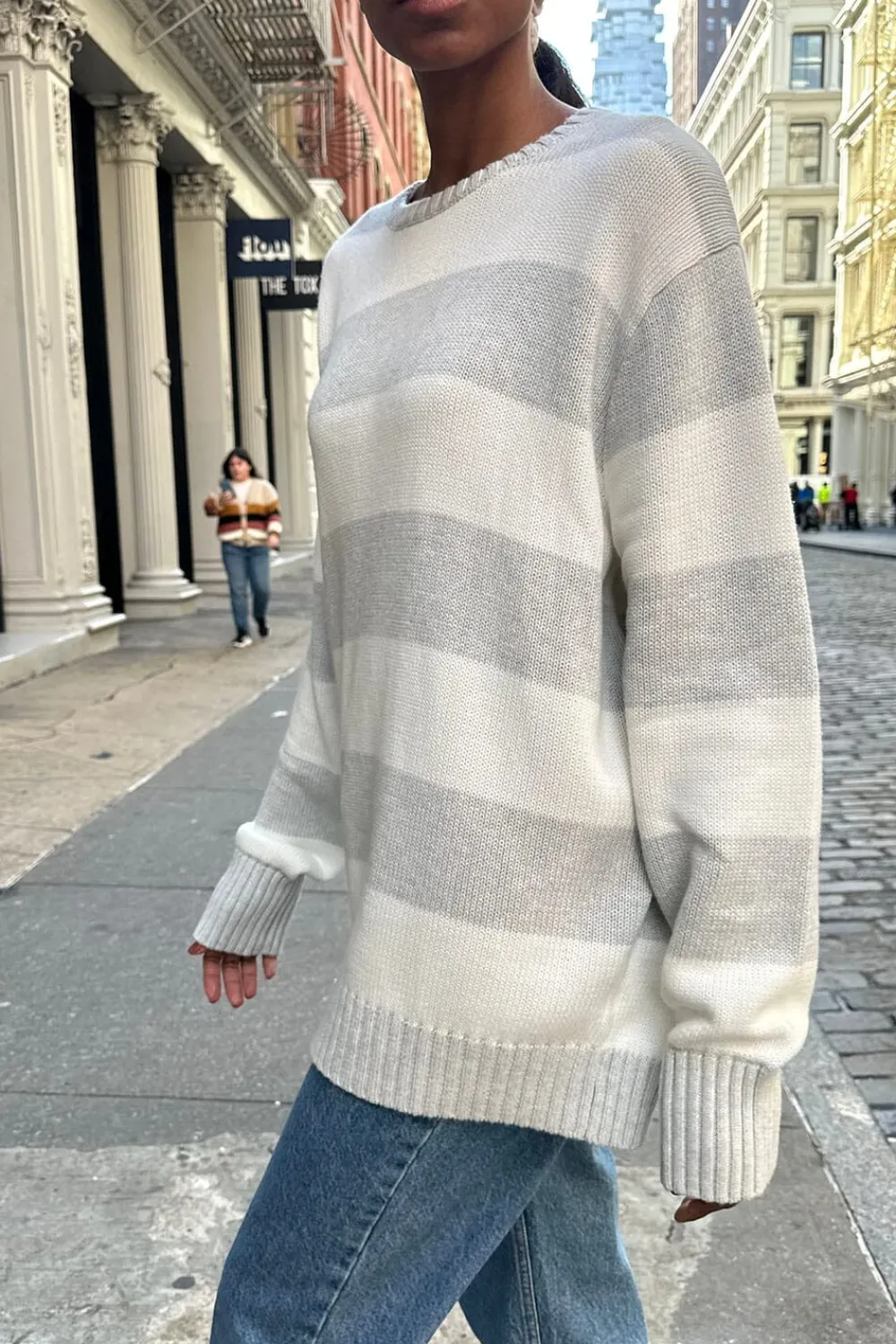 Sale Brianna Cotton Thick Stripe Sweater Stripes|Cotton
