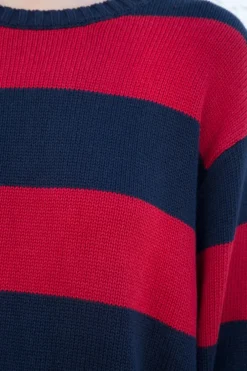 Brianna Cotton Thick Stripe Sweater Stripes|Cotton