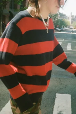 Brianna Cotton Thick Stripe Sweater Stripes|Cotton