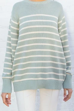 Clearance Brianna Cotton Thin Stripe Sweater Stripes|Cotton