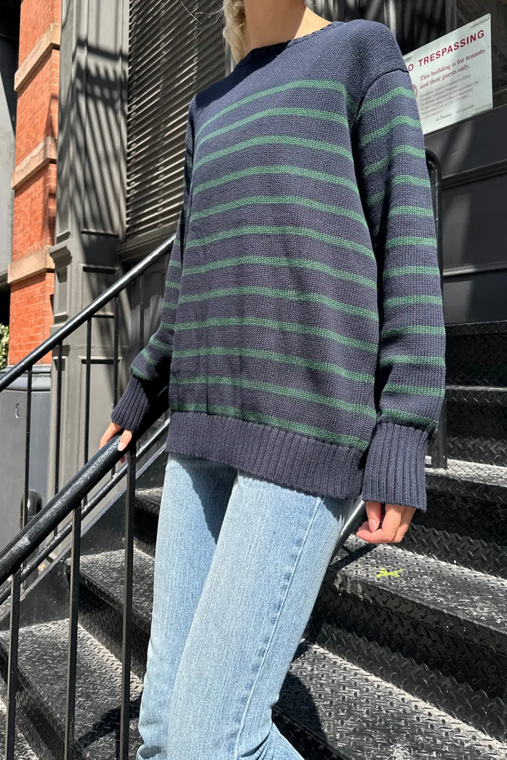 Clearance Brianna Cotton Thin Stripe Sweater Stripes|Cotton