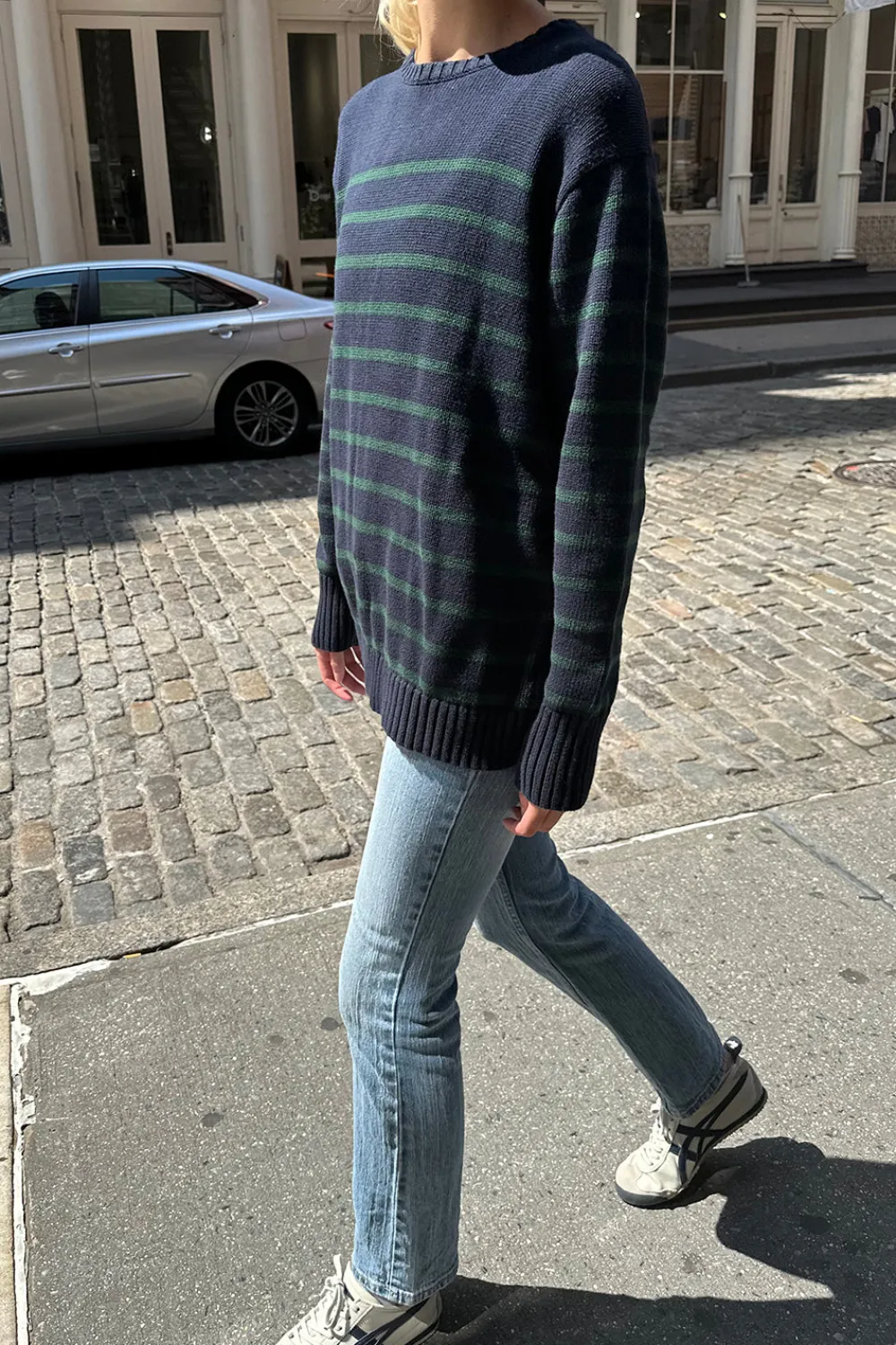 Clearance Brianna Cotton Thin Stripe Sweater Stripes|Cotton