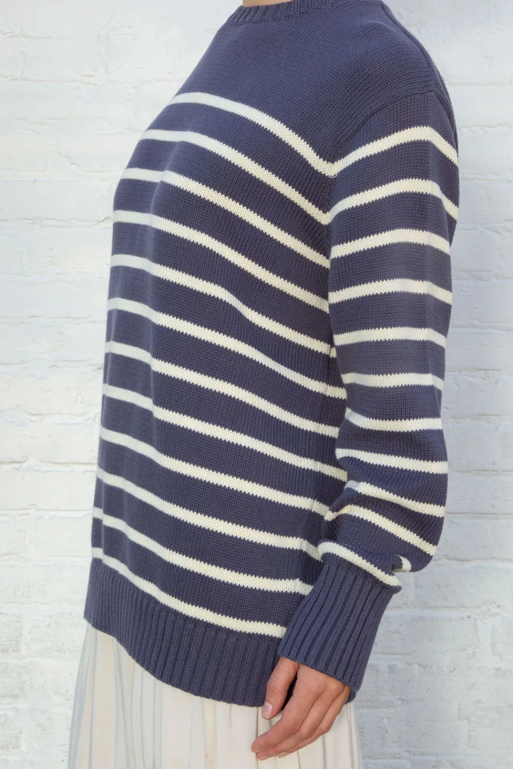 Clearance Brianna Cotton Thin Stripe Sweater Stripes|Cotton