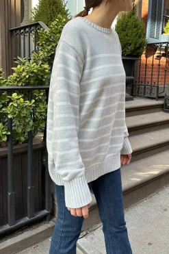 Brianna Thin Stripe Cotton Sweater Cotton