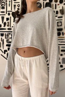 Hot Cameron Cropped Sweater Long Sleeves|Cotton