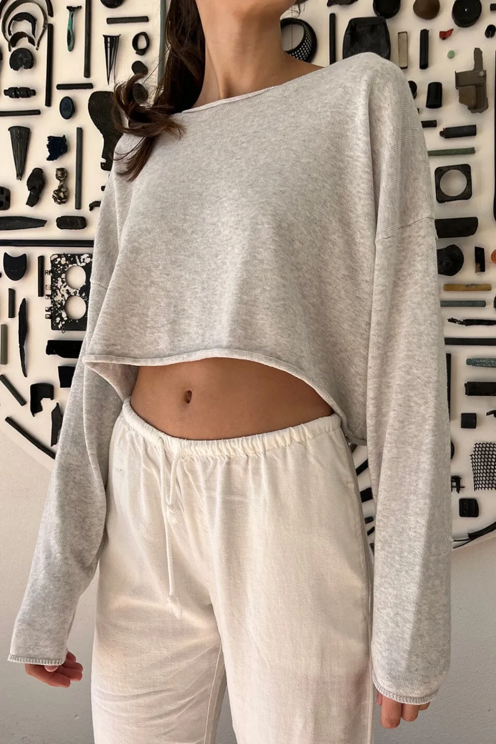 Hot Cameron Cropped Sweater Long Sleeves|Cotton