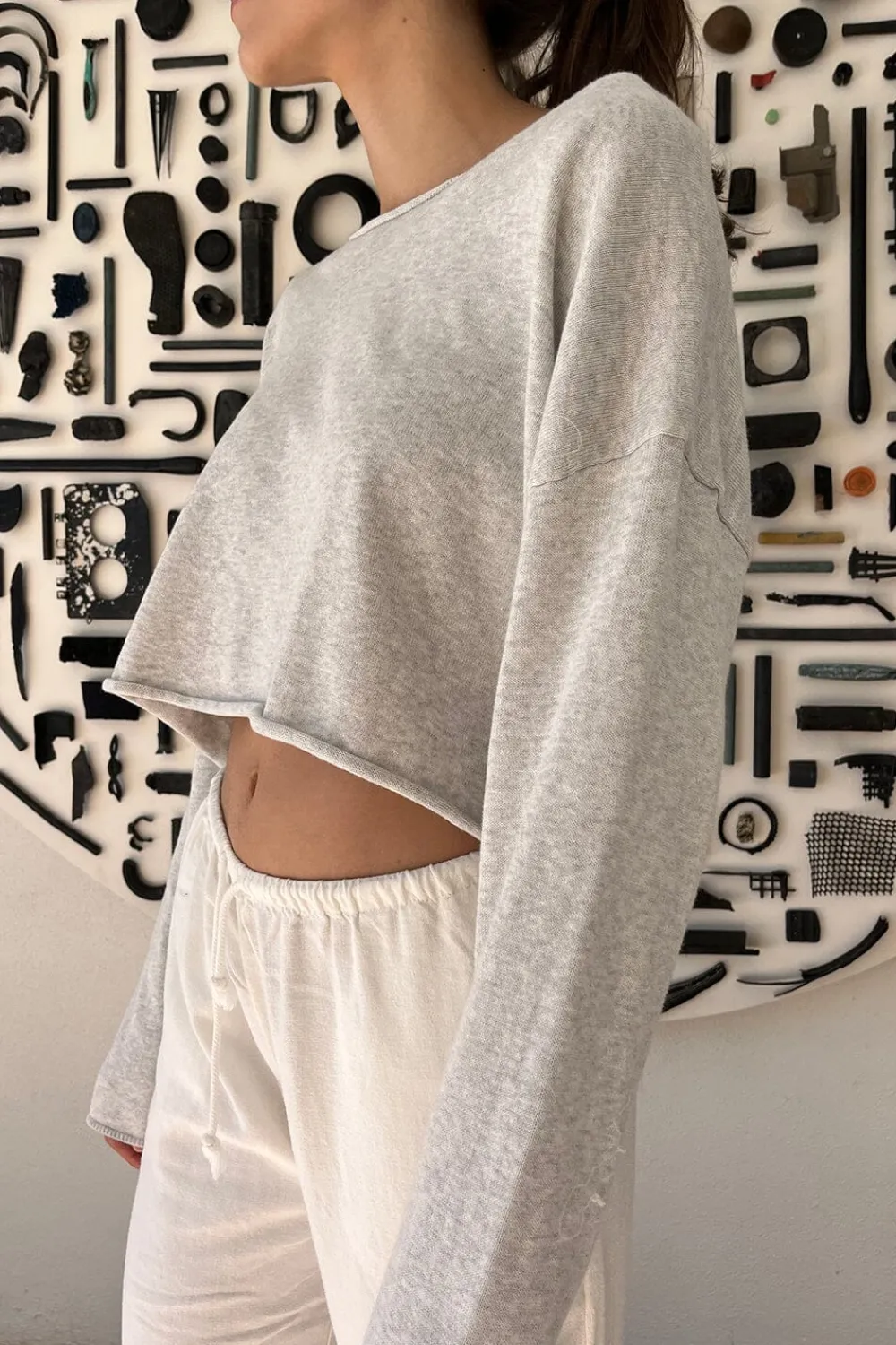 Hot Cameron Cropped Sweater Long Sleeves|Cotton