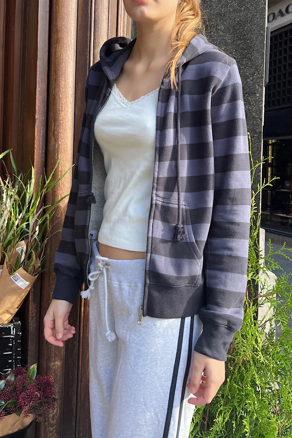 Hot Christy Striped Hoodie Sweatpants & Sweatshirts
