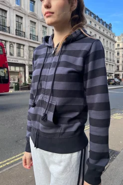 Hot Christy Striped Hoodie Sweatpants & Sweatshirts