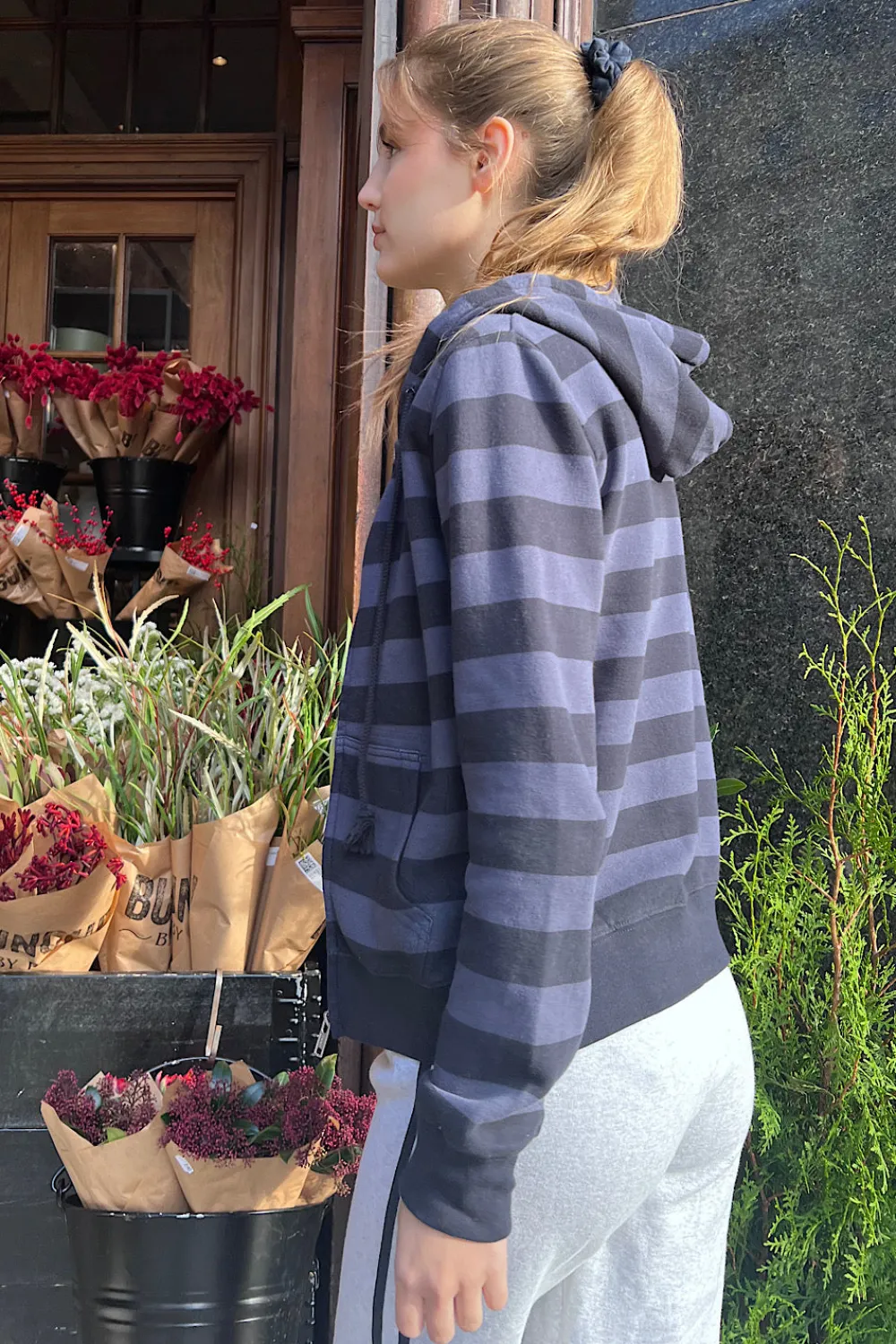 Hot Christy Striped Hoodie Sweatpants & Sweatshirts