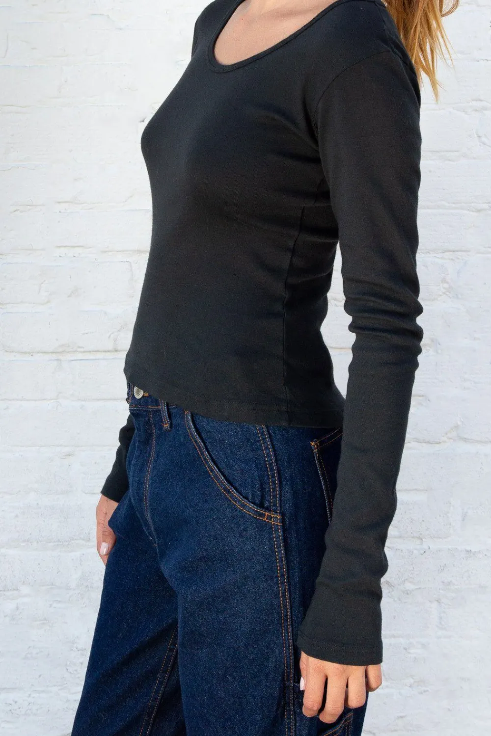 Hot Jillian Basic Top Off The Shoulder|Long Sleeves