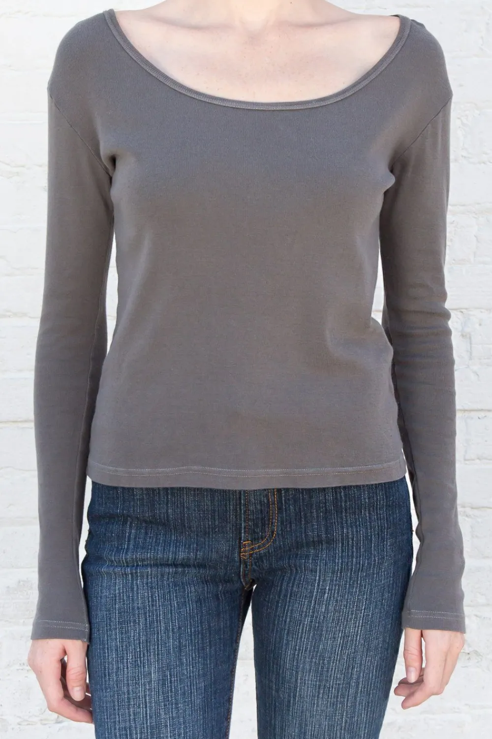 Hot Jillian Basic Top Off The Shoulder|Long Sleeves