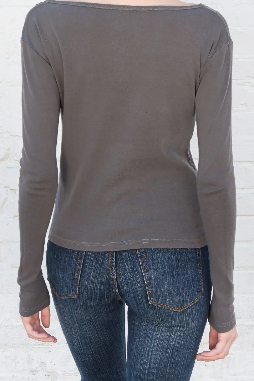 Hot Jillian Basic Top Off The Shoulder|Long Sleeves