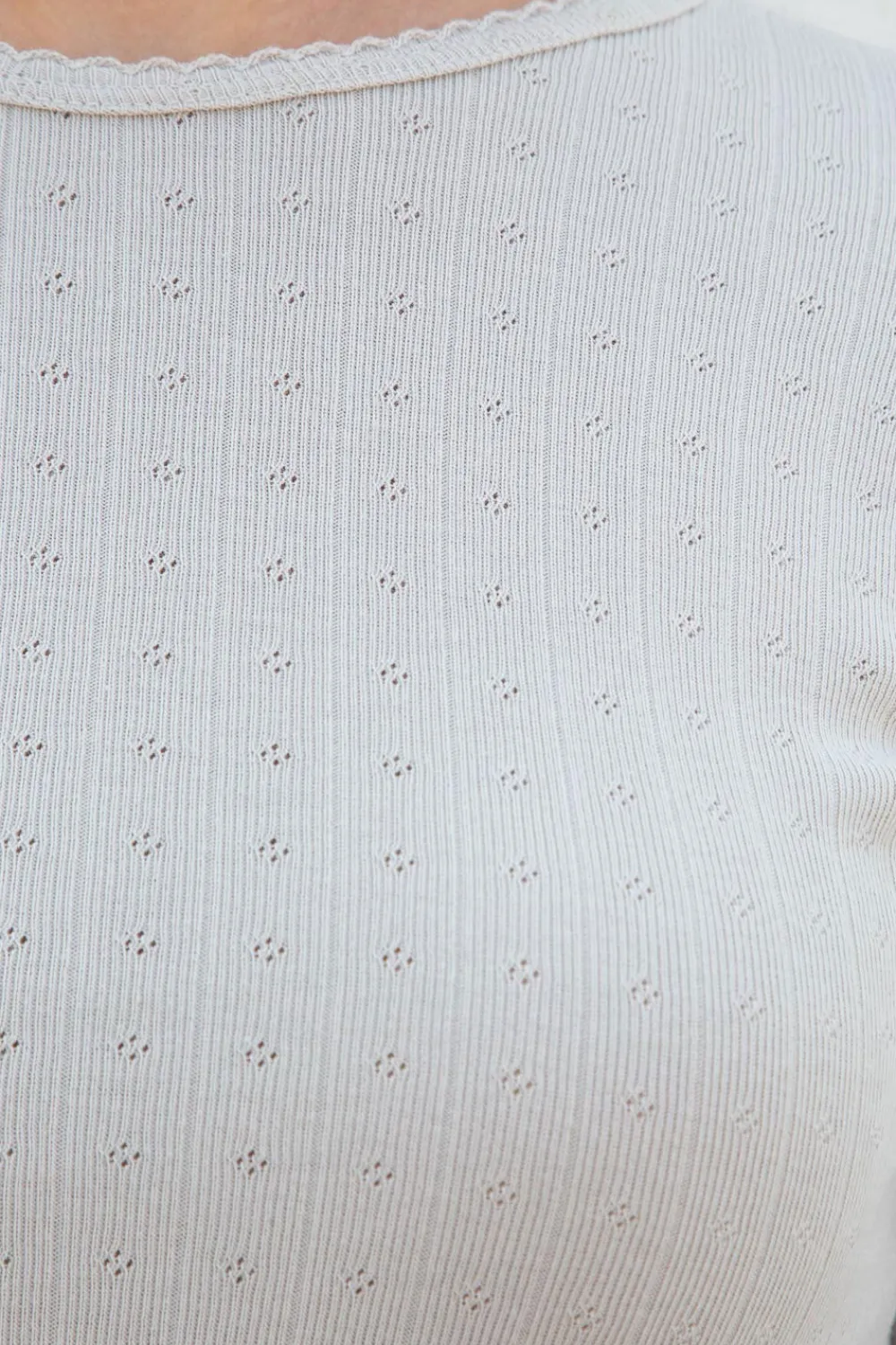 Discount Leah Eyelet Top Long Sleeves