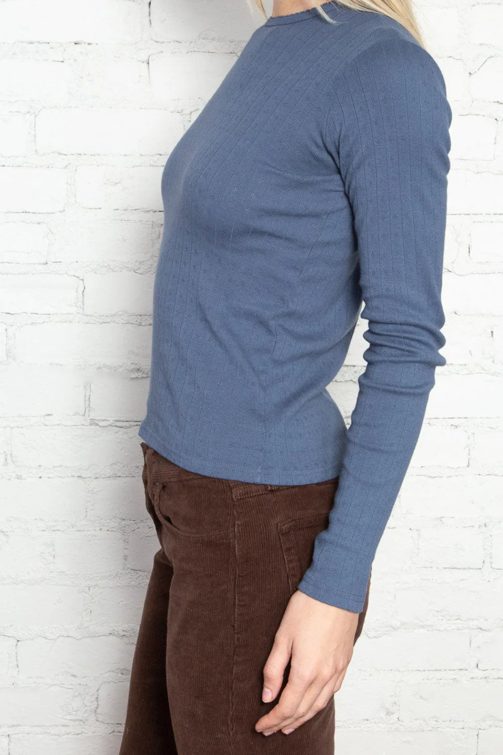 Discount Leah Eyelet Top Long Sleeves