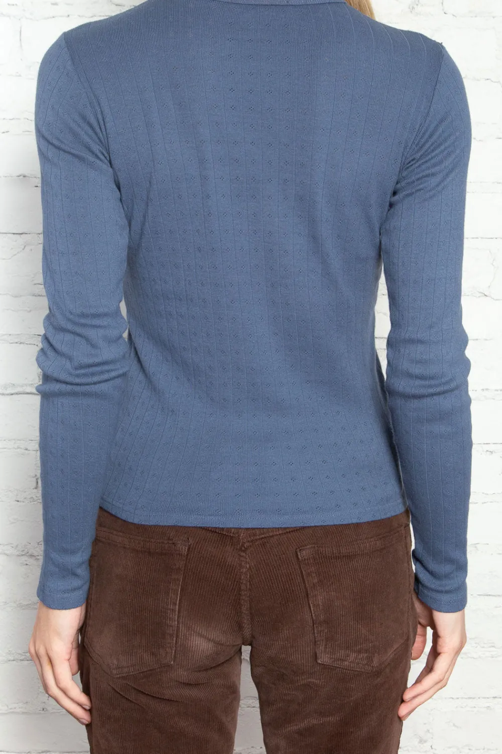Discount Leah Eyelet Top Long Sleeves