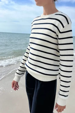 Discount Martha Cotton Thin Stripe Sweater Stripes|Cotton