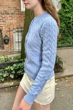 Outlet Olsen Wool Cable Knit Cardigan Cardigans|Wool