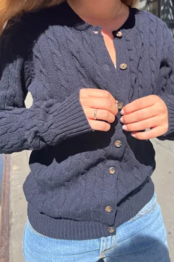 Outlet Olsen Wool Cable Knit Cardigan Cardigans|Wool