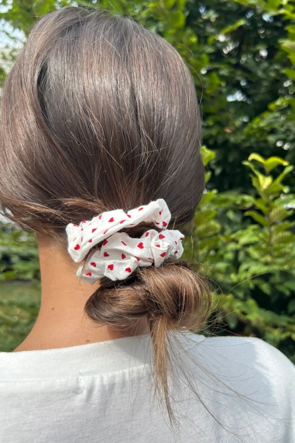 Online Red Heart Scrunchie Hair Accessories