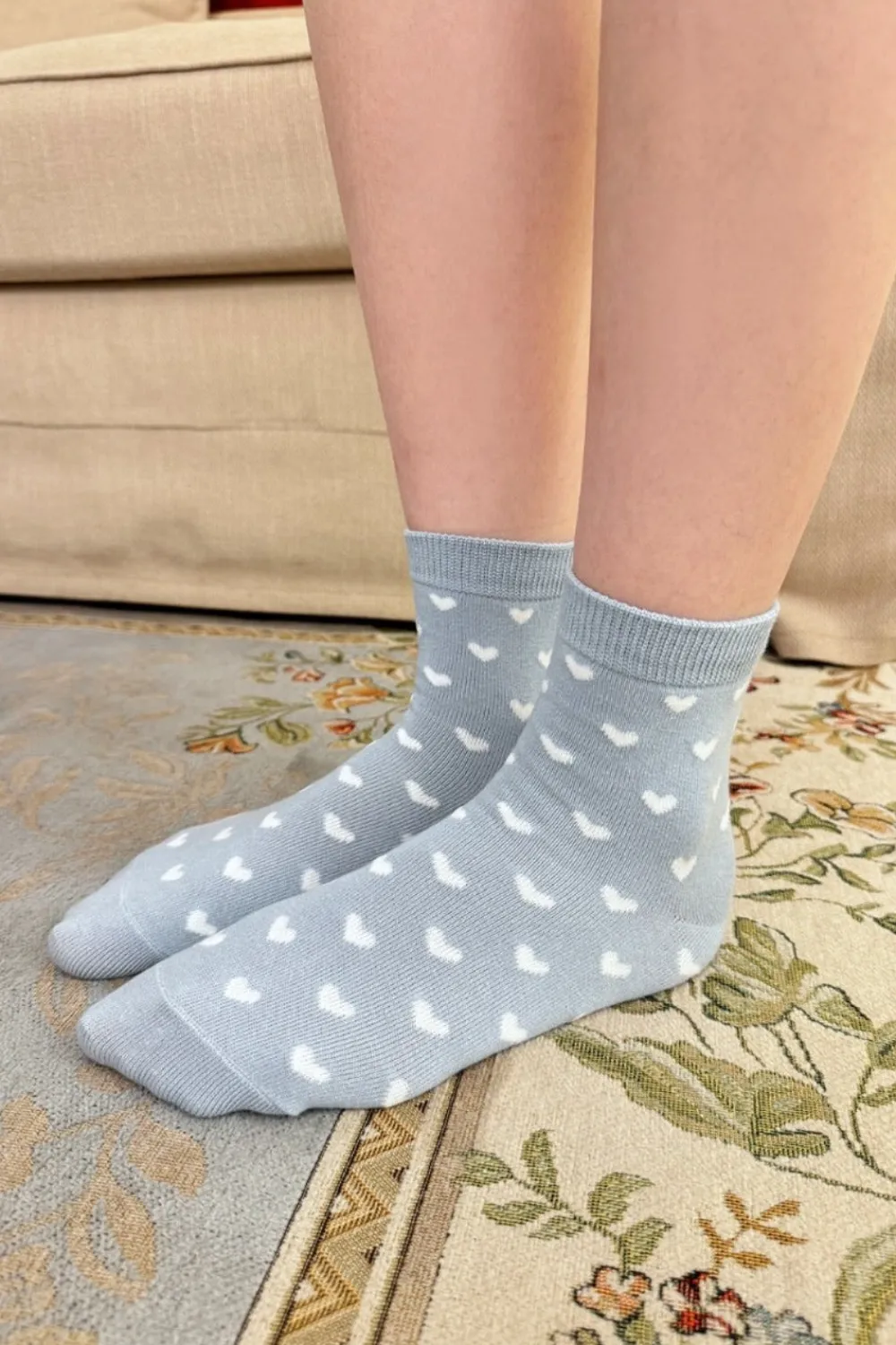 Discount White Heart Ankle Socks Socks