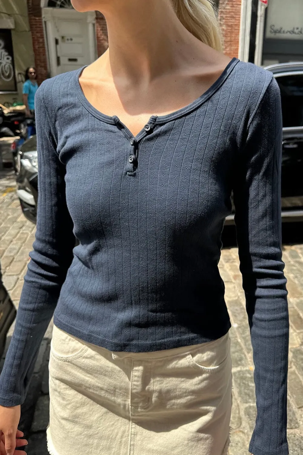 Clearance Zelly Eyelet Top Long Sleeves