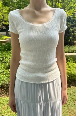 Sale Zelly Lace Top Short Sleeves